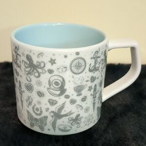 Oceanic Motif Gray and Light Blue Mug